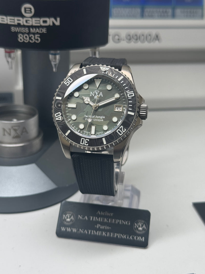 EXTREME TITANIUM / Boitier Titan Grade 5 - "TACTICAL JUNGLE " Indexe Blanc