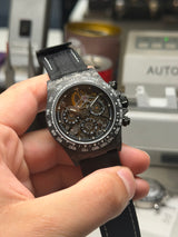 APEX - BOITIER CARBON FORGÉ R-01.BLK/GA "PHANTOM" Chronographe SQUELETTE Automatique * PIECE UNIQUE *