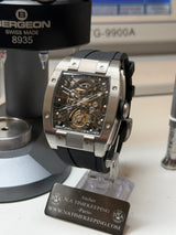 TX-01 / T01ABK #13/20 - TOURBILLON VOLANT - Boitier Acier 316L Cadran Noir/Bracelet Noir