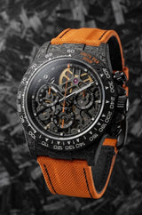 APEX - BOITIER CARBON FORGÉ R-01.OG/GA "IGNITION" Chronographe SQUELETTE Automatique * PIECE UNIQUE *