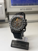 APEX - BOITIER CARBON FORGÉ R-01.OG/GA "NOCTIS" Chronographe SQUELETTE Automatique * PIECE UNIQUE *