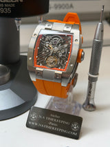 TX-01 /  TOURBILLON VOLANT - Boitier Acier 316L Cadran Orange/Bracelet Orange Flare