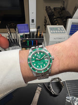Seiko MOD - N.A Classic Diver / boitier sertie Zircon Vert cadran malachite Piece unique