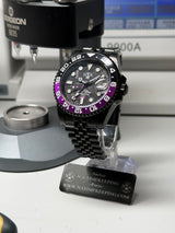 Seiko MOD - N.A Classic GMT cadran Carbon PIECE UNIQUE JOKER full black