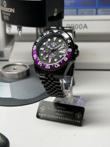 Seiko MOD - N.A Classic GMT cadran Carbon PIECE UNIQUE JOKER full black