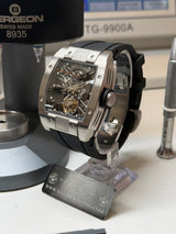 TX-01 / T01ABK #13/20 - TOURBILLON VOLANT - Boitier Acier 316L Cadran Noir/Bracelet Noir