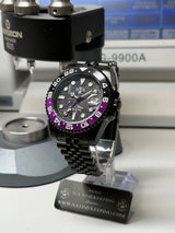 Seiko MOD - N.A Classic GMT cadran Carbon PIECE UNIQUE JOKER full black