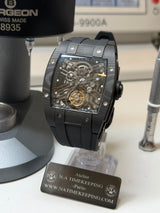 TX-01 / - TOURBILLON VOLANT - Boitier Noir Lunette CARBON Noir 316L Cadran Noir/Bracelet Noir
