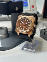 Seiko MOD - Type Square DIVER 42.5mm PVD BRONZE Manufacture Cadran Marron