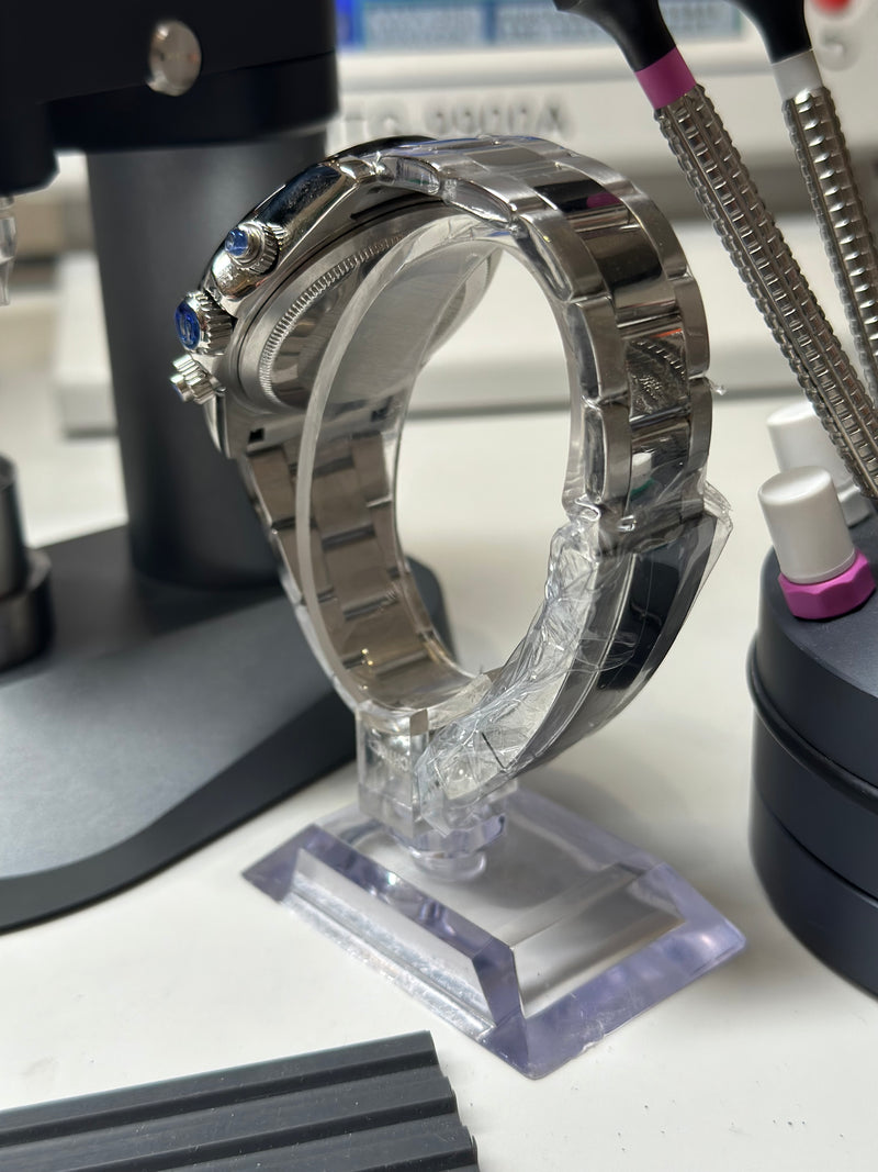 Seiko MOD - Daytona Lunette céramique cadran Blanc "PANDA" Bracelet Acier