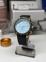 OMEGA X SWATCH / MOONSWATCH CUSTOM - "ALCARAZ" Pièce Unique boitier V2 plaquage or 18K