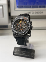APEX - BOITIER CARBON FORGÉ R-01.OG/GA "NOCTIS" Chronographe SQUELETTE Automatique * PIECE UNIQUE *