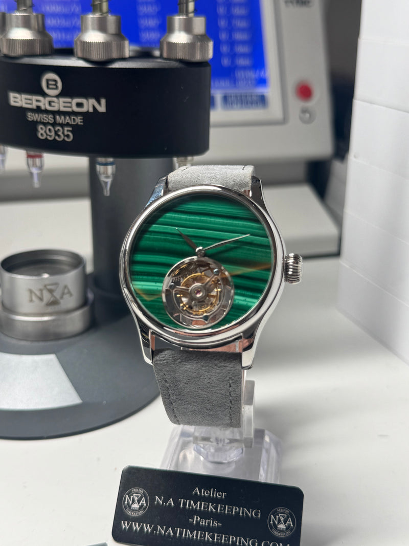Tourbillon Minéral - pièce unique - cadran MALACHITE