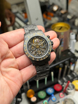 APEX - BOITIER CARBON FORGÉ R-01B.BLKG/GA "IMPERIUM" Chronographe SQUELETTE Automatique * PIECE UNIQUE *