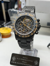 APEX - BOITIER CARBON FORGÉ R-01B.BLKG/GA "IMPERIUM" Chronographe SQUELETTE Automatique * PIECE UNIQUE *