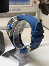 TX-01 /  TOURBILLON VOLANT - Boitier Acier 316L Cadran Bleu Azure/Bracelet Bleu Azure