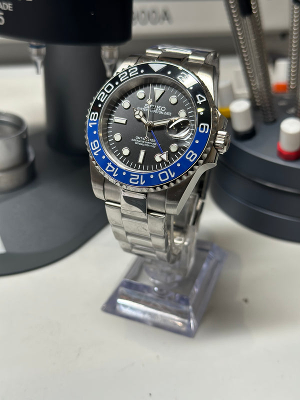 Seiko MOD - GMT Céramique Bleu/Noir "BATMAN"