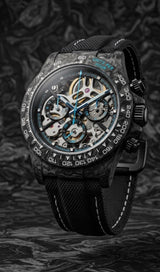 APEX - BOITIER CARBON FORGÉ R-01.TQ/AL "VENDETTA" Chronographe SQUELETTE Automatique * PIECE UNIQUE *