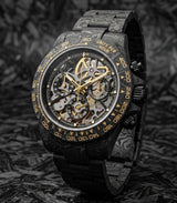 APEX - BOITIER CARBON FORGÉ R-01B.BLKG/GA "IMPERIUM" Chronographe SQUELETTE Automatique * PIECE UNIQUE *