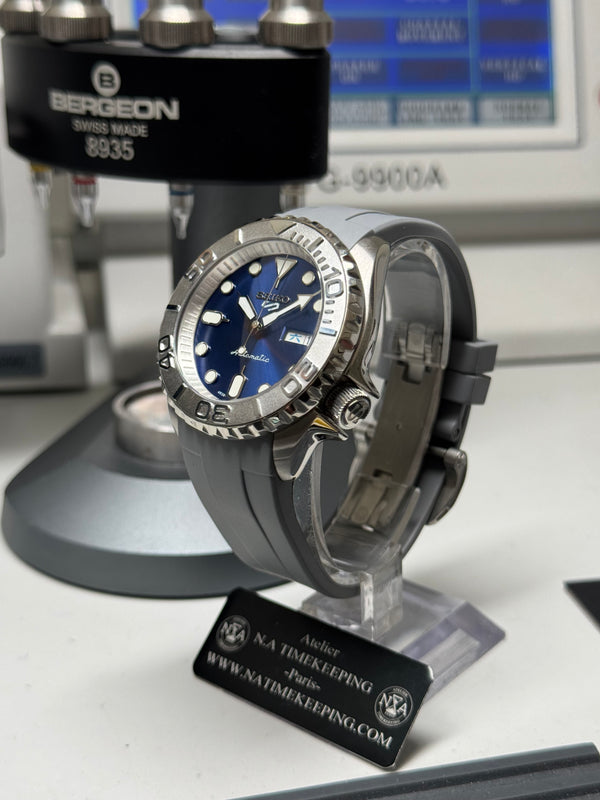 Seiko MOD - SKX Acier Lunette ceramique Cadran Bleu