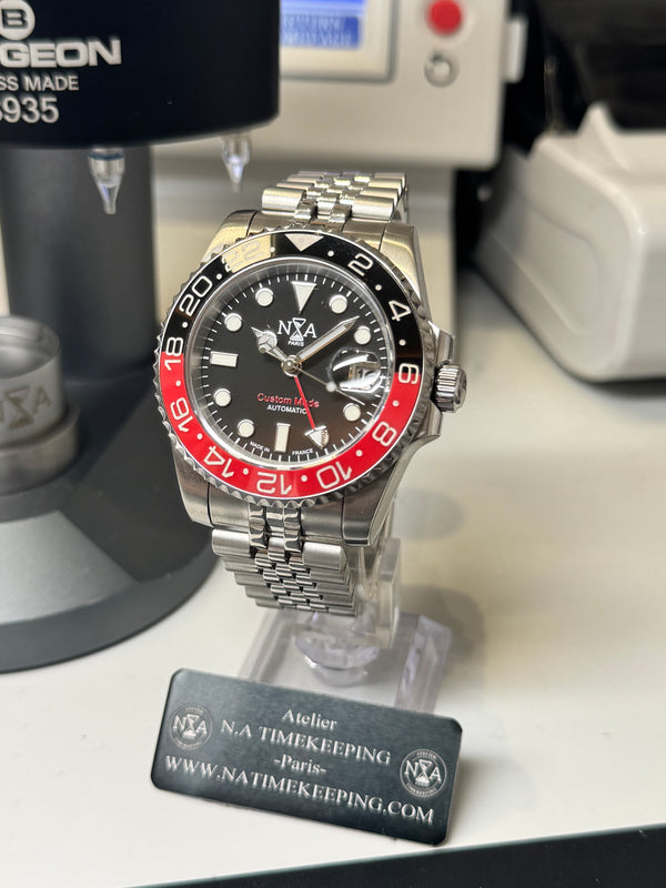 Seiko MOD - N.A Classic GMT Céramique Noir/Rouge "COKE" 2.0