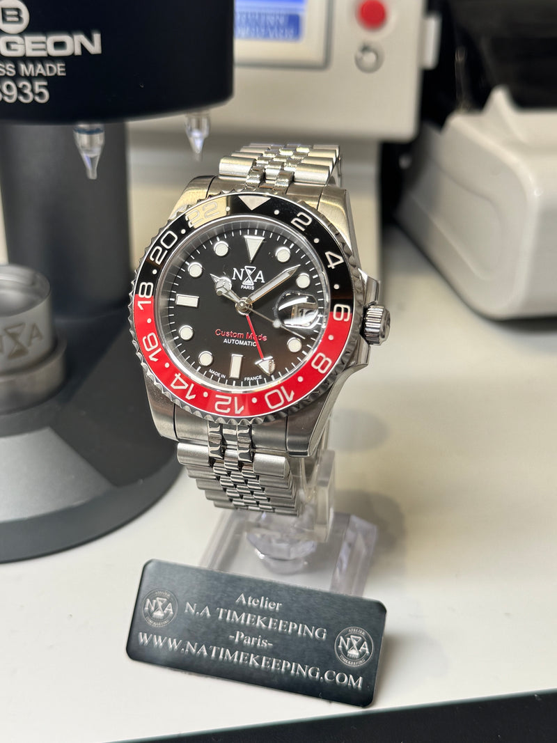 Seiko MOD - N.A Classic GMT Céramique Noir/Rouge "COKE" 2.0