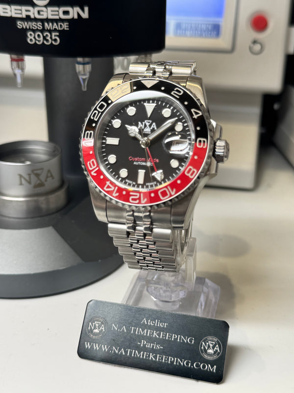 Seiko MOD - N.A Classic GMT Céramique Noir/Rouge "COKE" 2.0