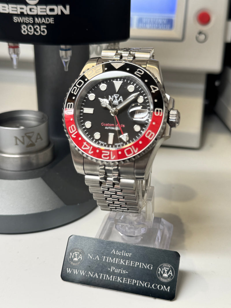 Seiko MOD - N.A Classic GMT Céramique Noir/Rouge "COKE" 2.0